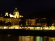 Salzburg - nábřeží řeky Salzach, v pozadí dóm a hrad (panorama)